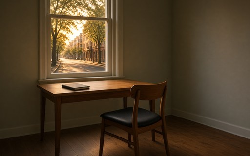 Window desk late afternoon